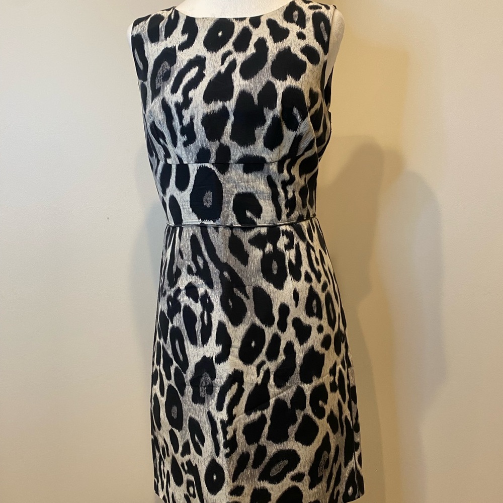 Ann Taylor Black and White Animal Print Mini Dress